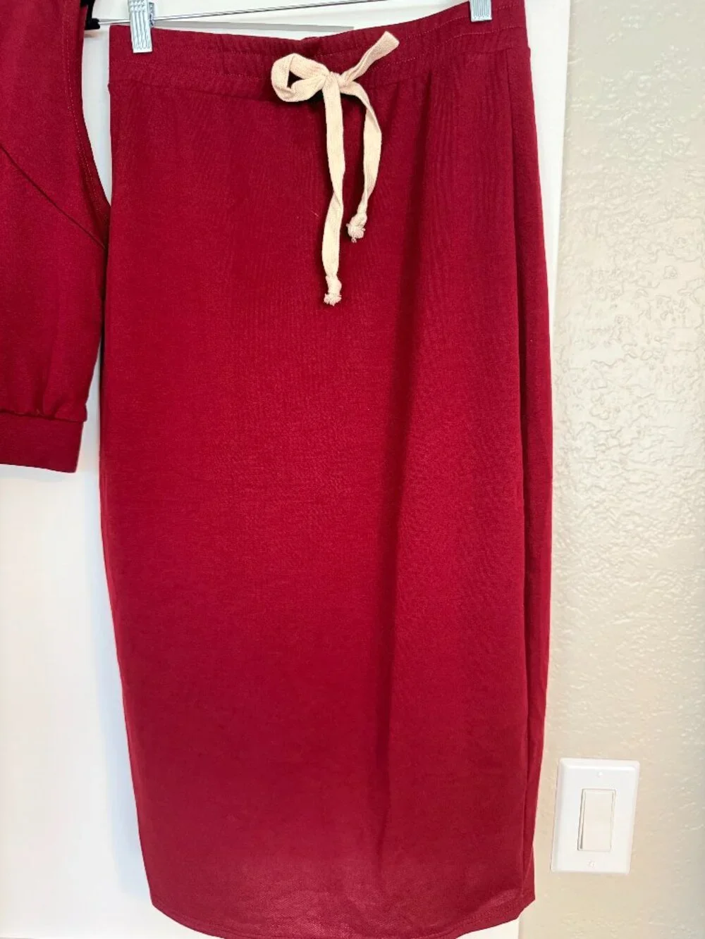TheMogan Womens Cranberry 2 Piece Cropped Tank With A Pencil Skirt Set Size Med